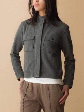 Banana Republic zip/snap front french terry jacket size L
